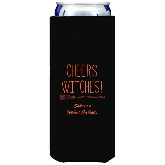 Cheers Witches Halloween Collapsible Slim Koozies